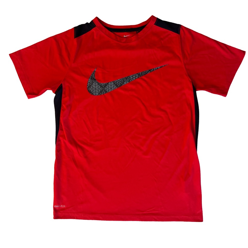 Nike Kids Red and Black Short Sleeve DriFit Athletic Shirt